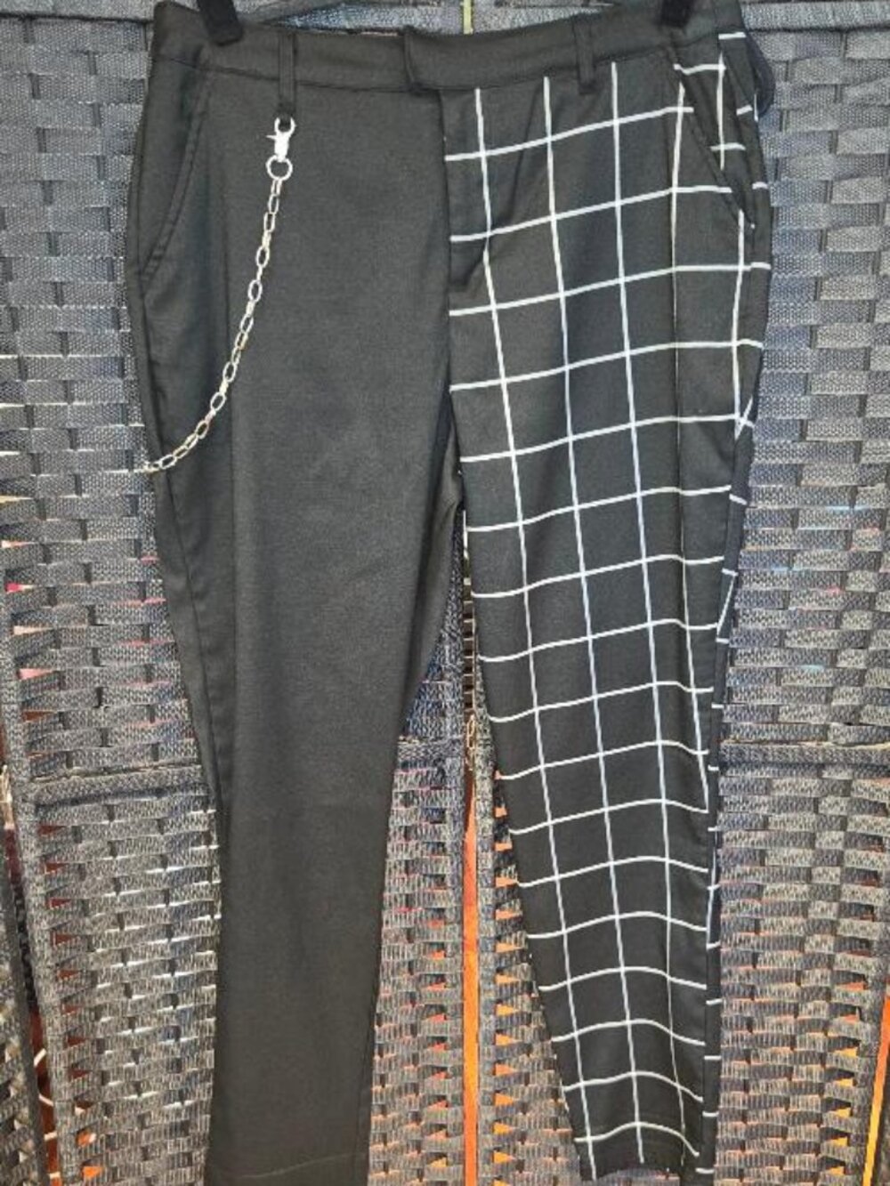 Hot Topic Black & White Split Grid Pants Unisex